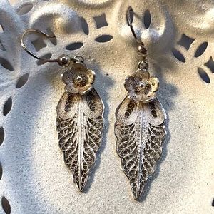 Sterling Silver Filagree Drop Earrings